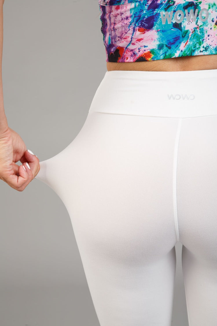 Dámske capri legíny, mliečny hodváb – 328
